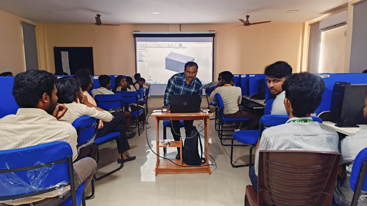 The Department of Mechanical Engineering organized a One Week Workshop on Hands-on Training on SOLIDWORKS from 21st to 27th Jan 2026 at SITAM.